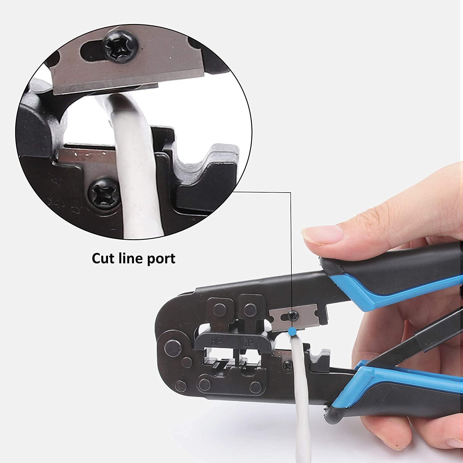 Network Cable Crimper for 4P/6P/8P,RJ-11/RJ-12/RJ-45-Knoweasy - knoweasyCrimp Tool