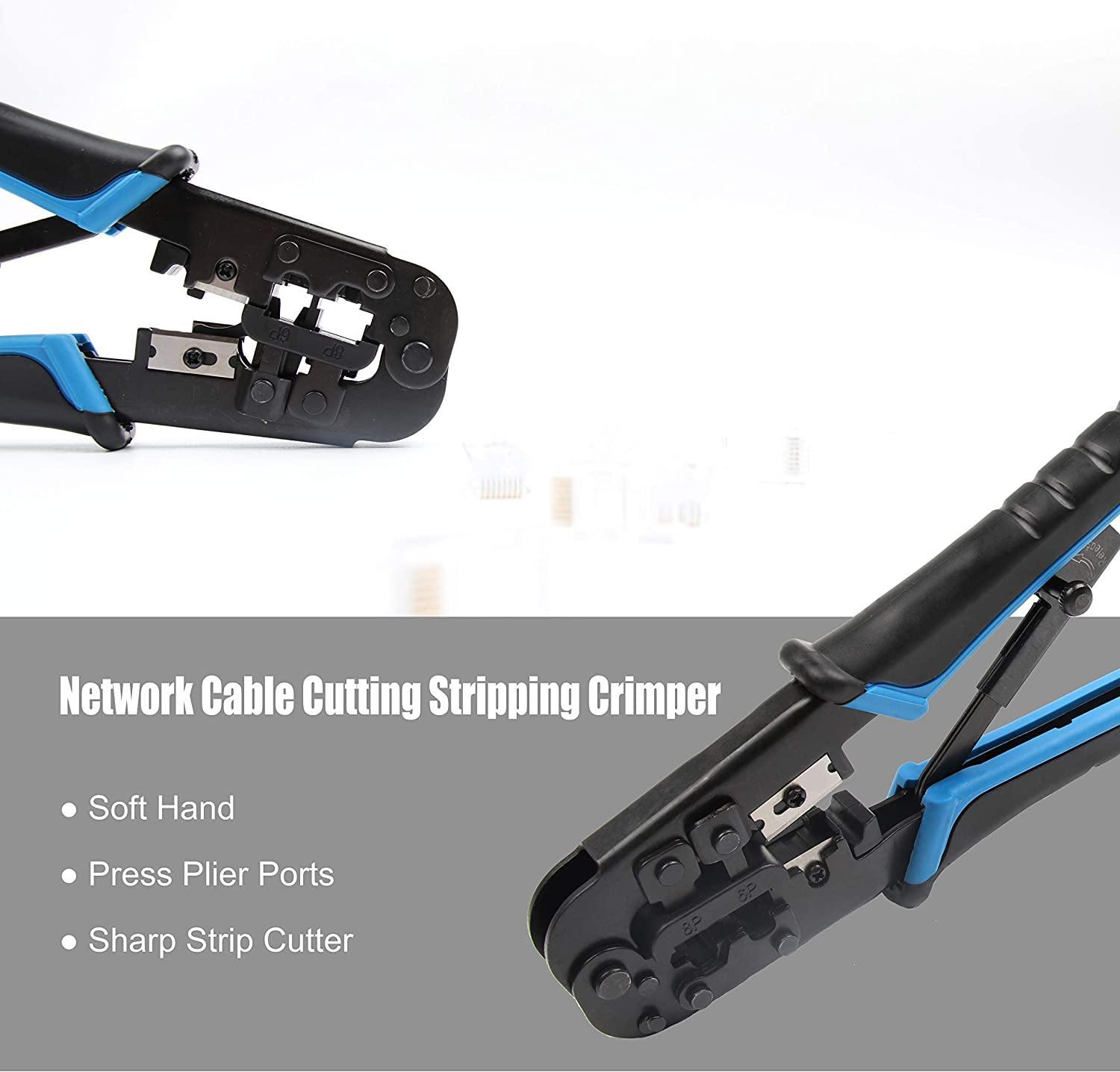Network Cable Crimper for 4P/6P/8P,RJ-11/RJ-12/RJ-45-Knoweasy - knoweasyCrimp Tool