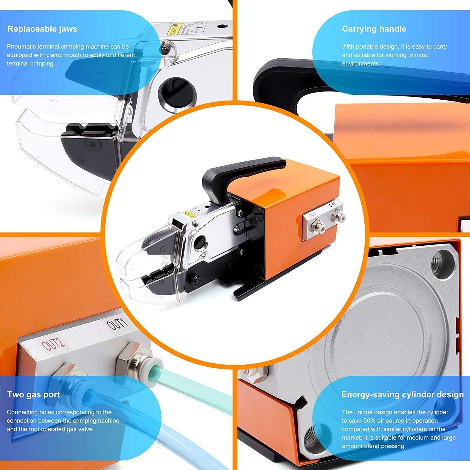 Pneumatic Crimper Plier Knoweasy Pneumatic Air Powered Wire Terminal Crimping Machine Up to 16mm2