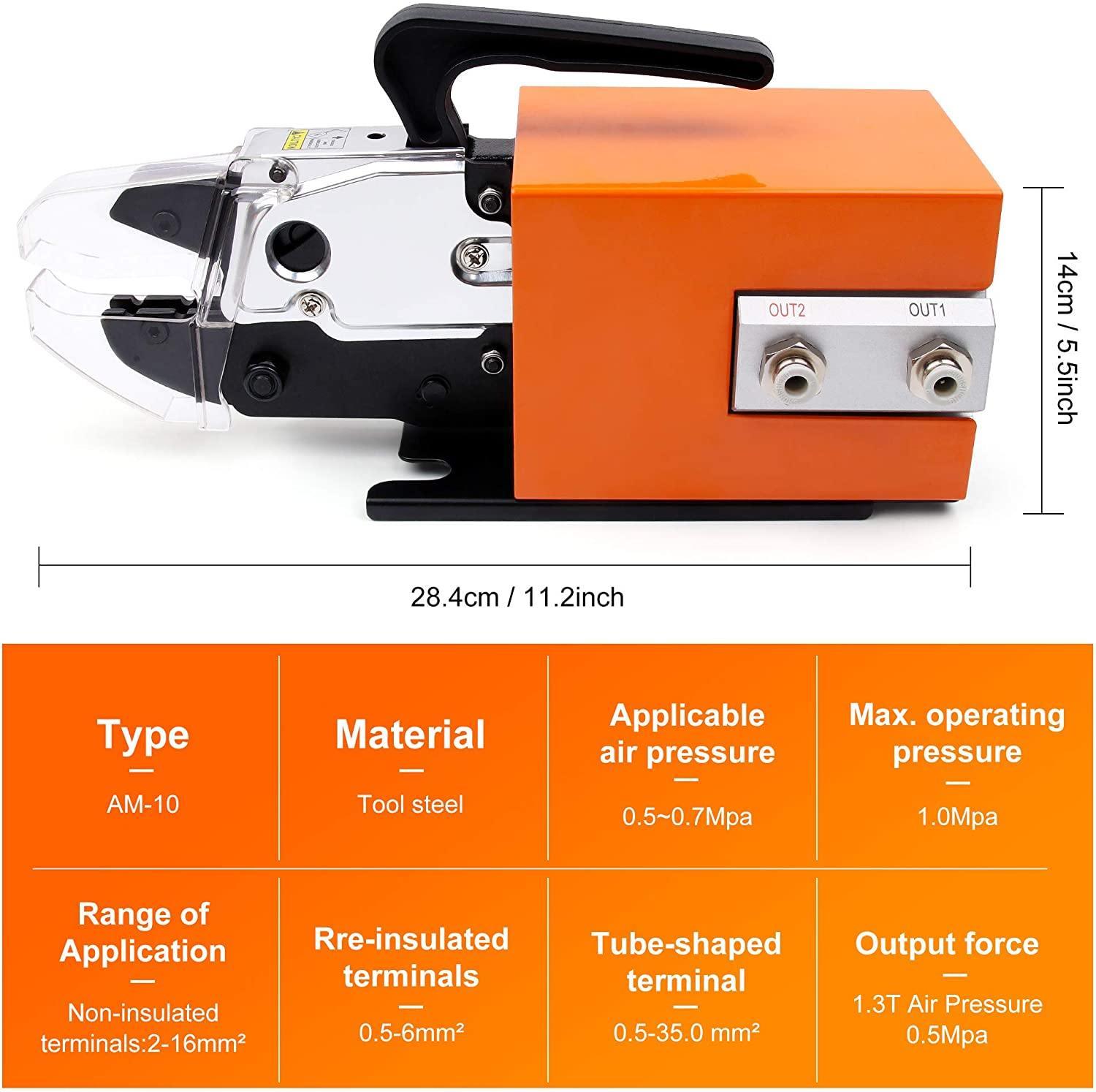 Pneumatic Crimper Plier,Knoweasy Pneumatic Air Powered Wire Terminal Crimping Machine Up to 16mm2 - knoweasy