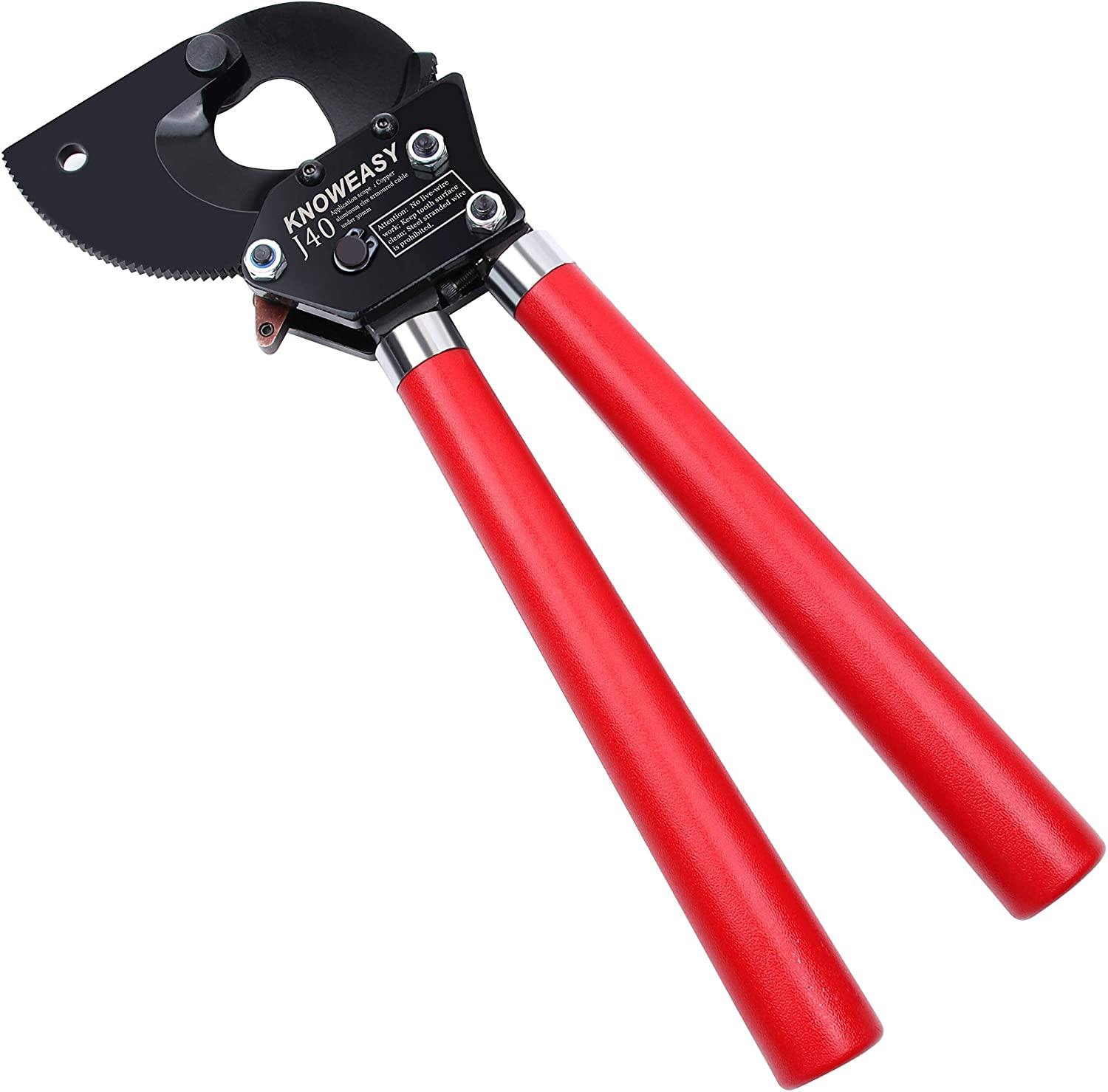Ratchet Cable Cutter-Heavy Wire Cutter Up to 600 MCM-Knoweasy