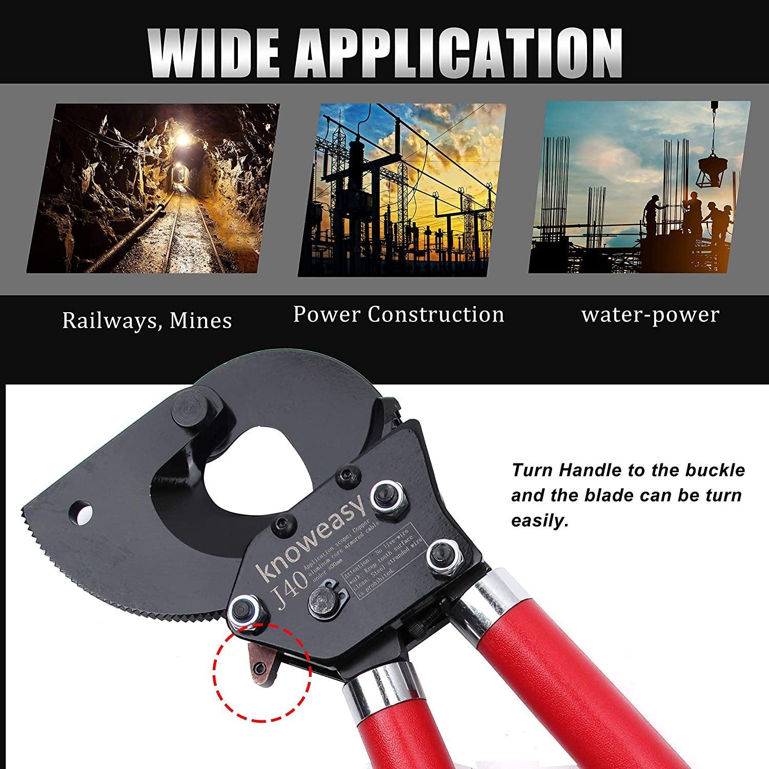 Non-Insulated Terminal Crimping Tool,Knoweasy Ratchet Crimping Tool 5.5-38  mm² (AWG10-2) for Non-Insulated Terminals and Open Barrel Terminals