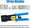 RJ45 Crimp Tool,Knoweasy All-in-One Crimper for Pass-Through/EZ/Legacy RJ11/RJ12/RJ45 connectors,CAT3/CAT5e/CAT6 Network Cable UTP/STP Wire Crimping Tool - knoweasy