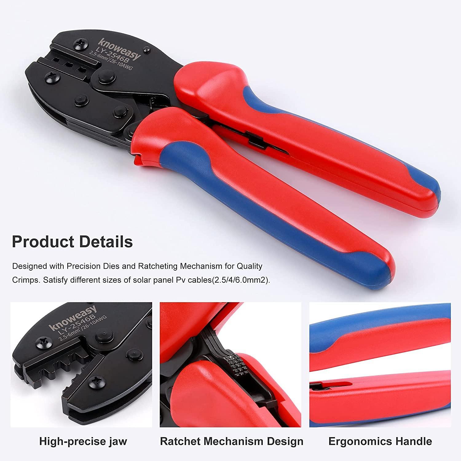 Solar Crimping Tool for 2.5/4/6mm² (AWG14/12/10) Solar Panel PV Cables-Knoweasy - knoweasyCrimp Tool