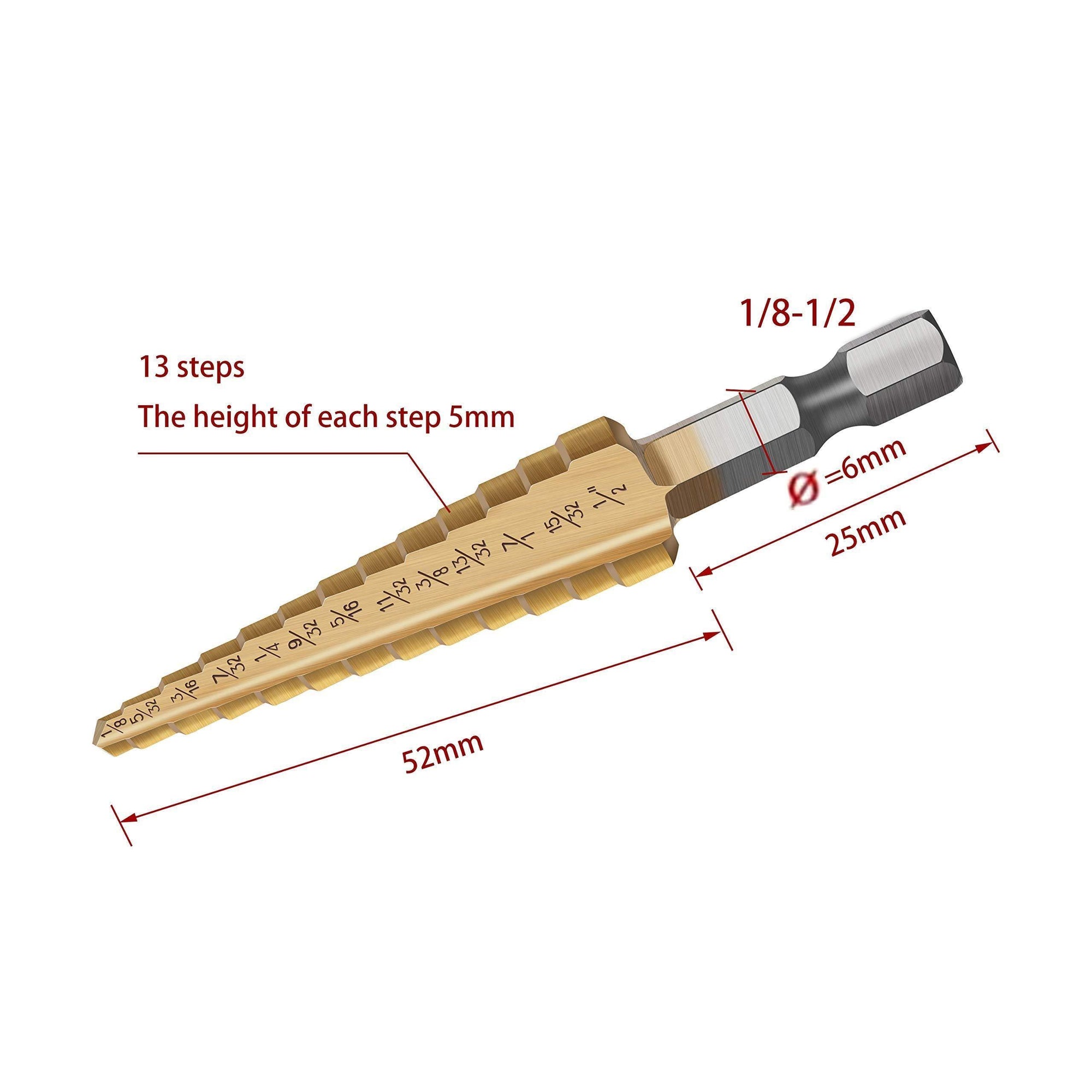 Step Drill Bit,Knoweasy 3pcs High Speed Steel Drill Kit for Metal Aluminium and Wood Drilling Hole - knoweasy