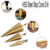 Step Drill Bit,Knoweasy 3Pcs High-Speed Steel Step Drill Set,4-12mm/4-20mm/4-32mm Drill Bits Set,Used for Drilling Plate Aluminum Metal Wood Hole, Large Hole Drill Suitable for DIY Lovers - knoweasy
