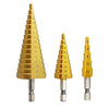 Step Drill Bit,Knoweasy 3Pcs High-Speed Steel Step Drill Set,4-12mm/4-20mm/4-32mm Drill Bits Set,Used for Drilling Plate Aluminum Metal Wood Hole, Large Hole Drill Suitable for DIY Lovers - knoweasy
