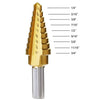 Triangular Handle Step Drill,Knoweasy 3pcs HSS Titanium Coated Step Drill Bit for Metal/Wood Drilling Hole,28 Sizes of Multiple Hole Stepped Up Bits - knoweasy