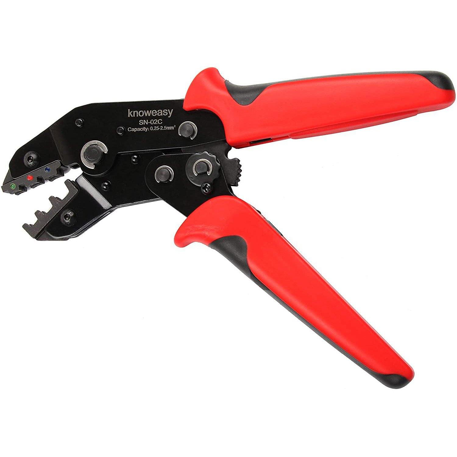 Wire Crimper,Knoweasy Ratcheting Wire Crimping Plier and Ratcheting  Crimping Tool for Insulted Terminals and Butt Connectors  AWG24-14/0.25-2.5mm²