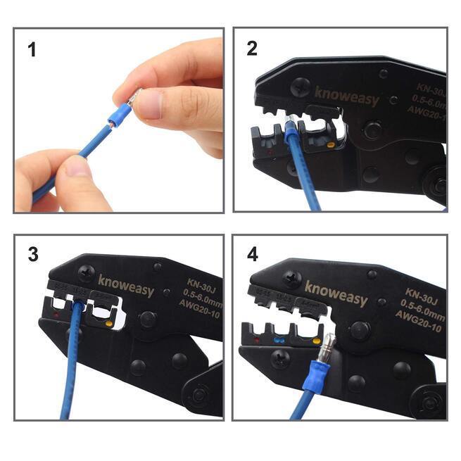 Wire Terminals Crimper Kit, Knoweasy Wire Crimping Tool of AWG22-10 and  Electrical Connectors Kit with 700PCS Wire Terminals Connectors