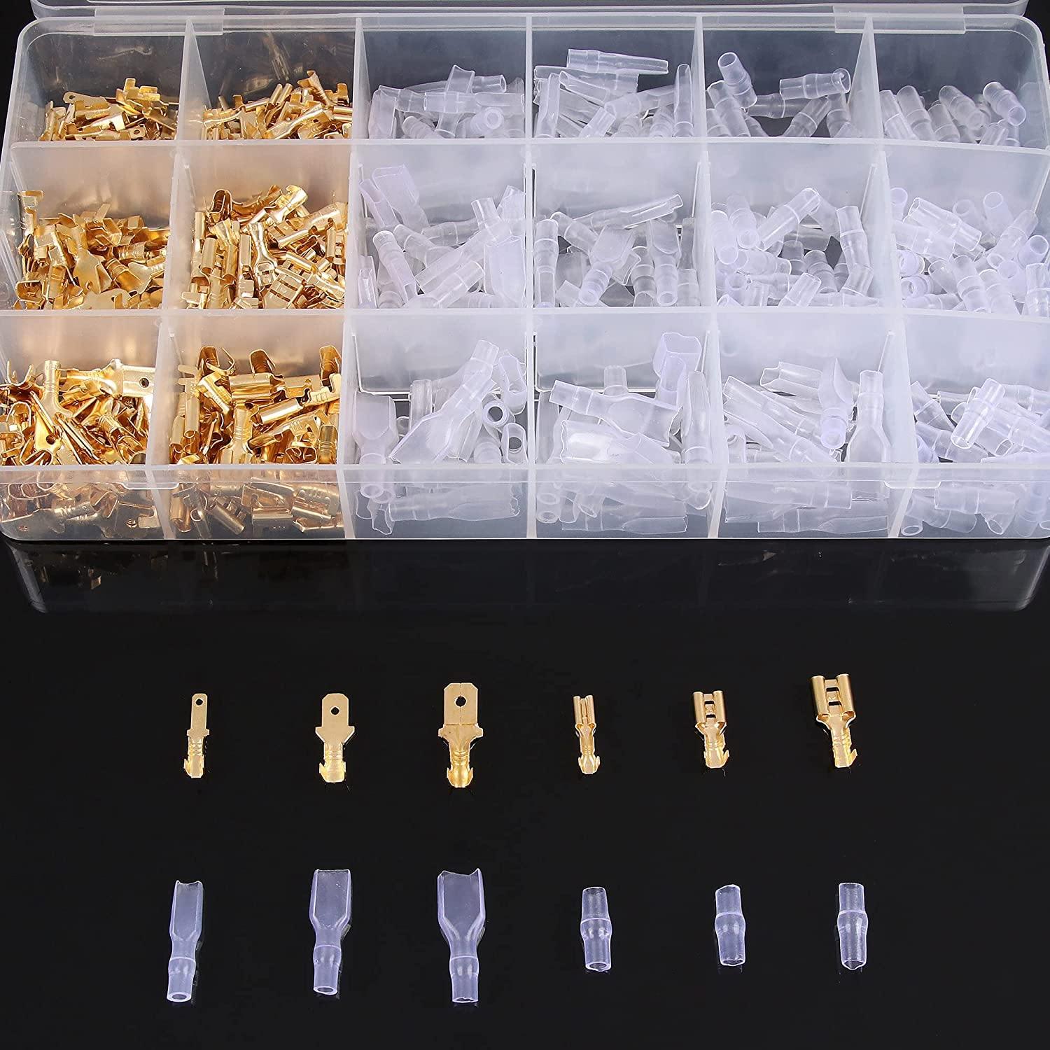 Wire Terminals Crimping Tool Kit,Knoweasy Spade Connectors Crimper and Ratcheting Wire Terminals Crimping Tool of AWG26-16(0.5-1.5mm²) with 300PCS Male and Female Spade Connector - knoweasyCrimp Tool